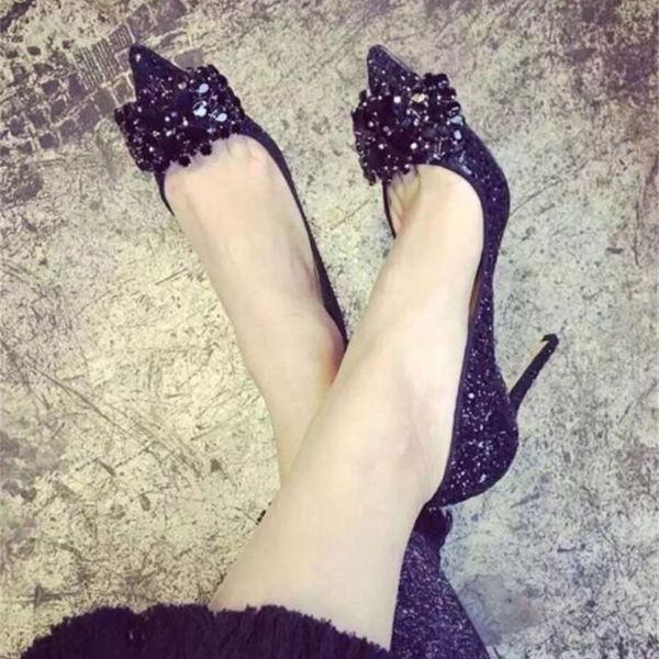 strass embellshed black bowtie bombs bling leather pointed finger of female toe stilettos party in high heels 7r83
strass embellshed black bowtie bombs bling leather pointed finger of female toe stilettos party in high heels 7r83
