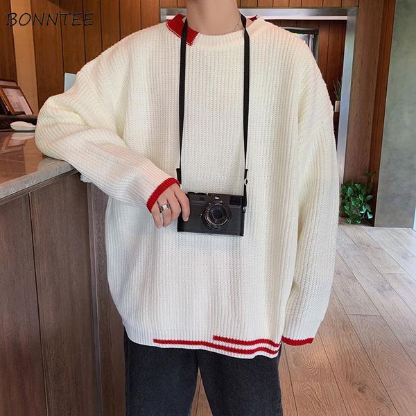 men pullovers patchwork designed korean style ulzzang streetwear o-neck knitted harajuku all-match male sweater fashion simple, White;black
men pullovers patchwork designed korean style ulzzang streetwear o-neck knitted harajuku all-match male sweater fashion simple, White;black