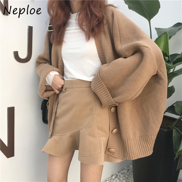 neploe women sweaters coat korean fashion retro v-neck pull femme 2021 autumn winter single breasted knitted cardigan t200910, White;black
neploe women sweaters coat korean fashion retro v-neck pull femme 2021 autumn winter single breasted knitted cardigan t200910, White;black