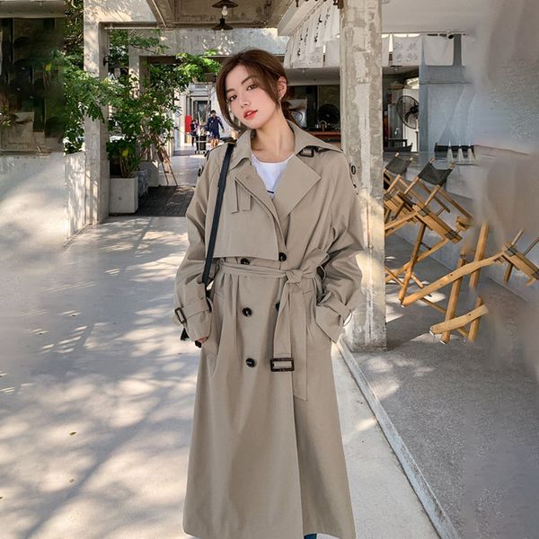 2021 new female gray blouse new korean spring plus double breasted long style chic trench coats 6q mqch, Black;brown
2021 new female gray blouse new korean spring plus double breasted long style chic trench coats 6q mqch, Black;brown