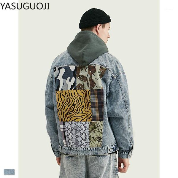 men's jackets yasuguoji streetwear style patchwork denim men vintage embroidery cowboy coat hip loose outerwear jeans jacket men1, Black;brown
men's jackets yasuguoji streetwear style patchwork denim men vintage embroidery cowboy coat hip loose outerwear jeans jacket men1, Black;brown