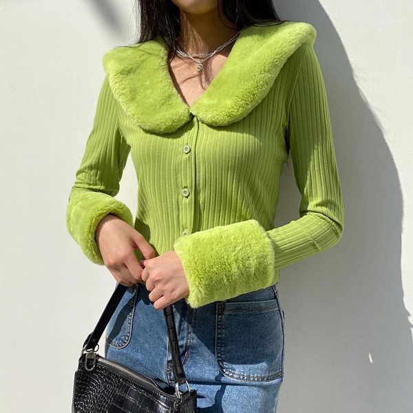 2021 ribbed knitted ladies cardigans sweaters with fur trim collar long sleeve slim autumn winter jumpers women knitwear 1, White
2021 ribbed knitted ladies cardigans sweaters with fur trim collar long sleeve slim autumn winter jumpers women knitwear 1, White