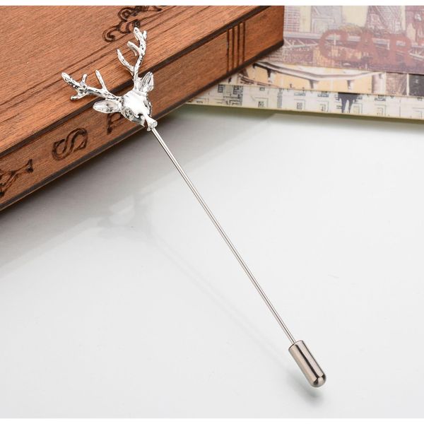 retro brooch men 's small suit inserted brooch jewelry original retro deer head inserted long needle long pin sqcgqy dh_seller2010, Gray
retro brooch men 's small suit inserted brooch jewelry original retro deer head inserted long needle long pin sqcgqy dh_seller2010, Gray