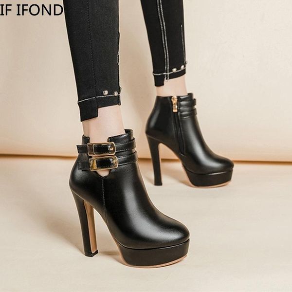 if ifond spring autumn ultra high heels faux leather zipper buckle style ankle boots platform mature women's motorcycle boots, Black
if ifond spring autumn ultra high heels faux leather zipper buckle style ankle boots platform mature women's motorcycle boots, Black