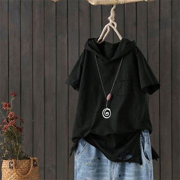 f&je new fashion summer women t shirt plus size short sleeve loose casual hooded tee shirt hole cotton femme print d32 q1217, White
f&je new fashion summer women t shirt plus size short sleeve loose casual hooded tee shirt hole cotton femme print d32 q1217, White