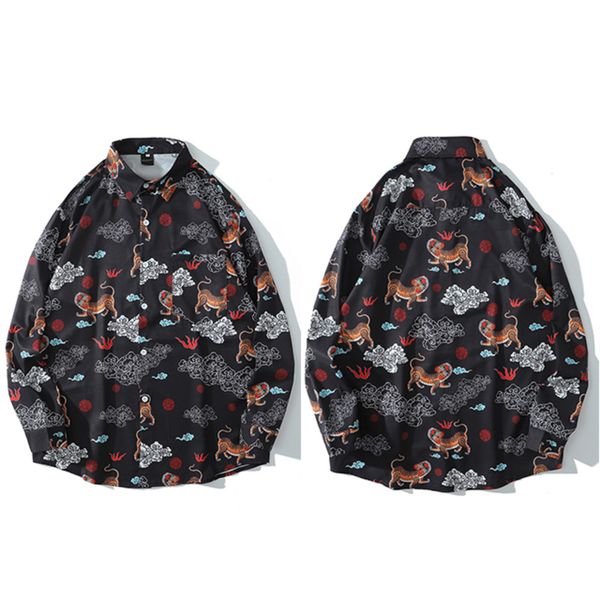 2020 new retro fashion hip hop shirt oversized men streetwear tiger print long-sleeved shirts harajuku casual brand men's shirt c1211, White;black
2020 new retro fashion hip hop shirt oversized men streetwear tiger print long-sleeved shirts harajuku casual brand men's shirt c1211, White;black