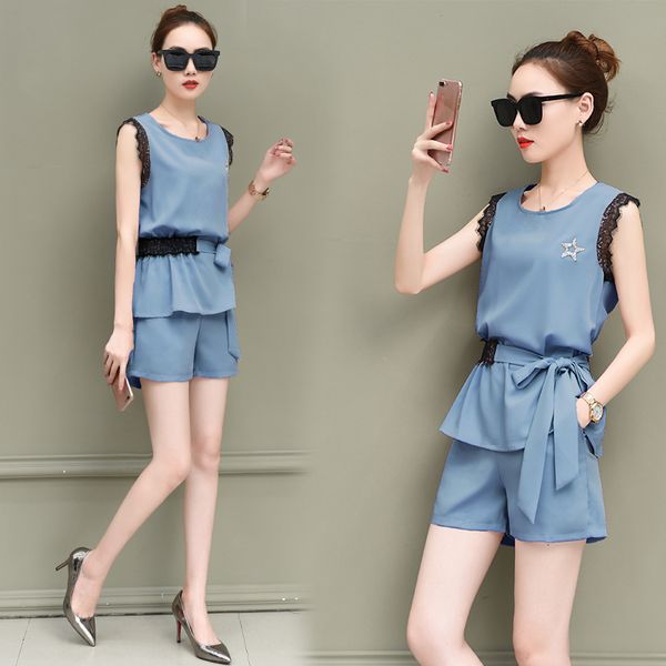 no sleeves of two pieces chiffon clothes short sets for blue summer suit all female 02xi, White
no sleeves of two pieces chiffon clothes short sets for blue summer suit all female 02xi, White