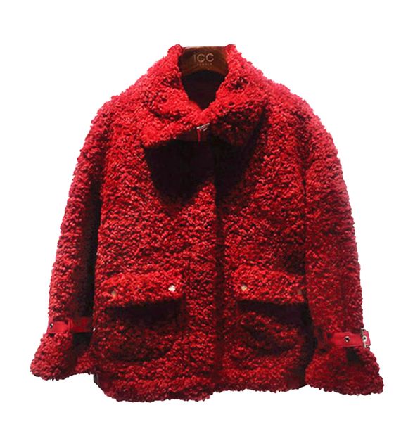women cotton-padded jacket loose lamb wool jacket fur coat warm short lamb fur jackets length fur one-piece coat, Black
women cotton-padded jacket loose lamb wool jacket fur coat warm short lamb fur jackets length fur one-piece coat, Black