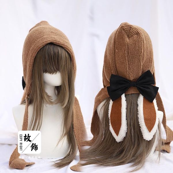 french warm han edition female hand bowknot soft sister knitting wool hat the loppy eared ear protection caps, Blue;gray
french warm han edition female hand bowknot soft sister knitting wool hat the loppy eared ear protection caps, Blue;gray