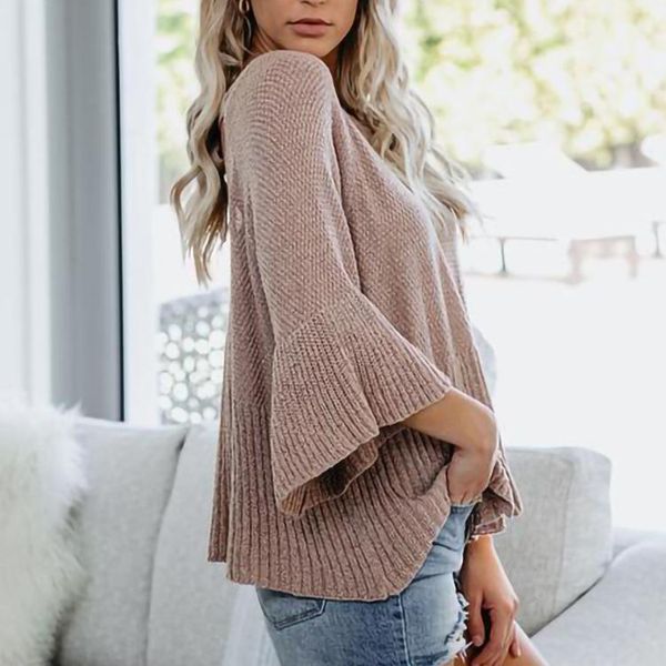 2020 women's winter sweater women's sweater loose horn sleeve halter lace-up winter fashion personality, White;black
2020 women's winter sweater women's sweater loose horn sleeve halter lace-up winter fashion personality, White;black