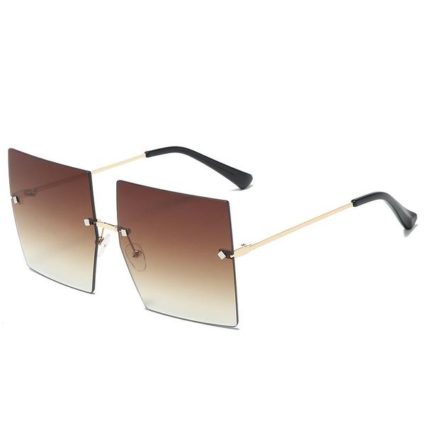 sunglasses european and american big frame ladies fashion frameless ocean personality nail travel, White;black
sunglasses european and american big frame ladies fashion frameless ocean personality nail travel, White;black