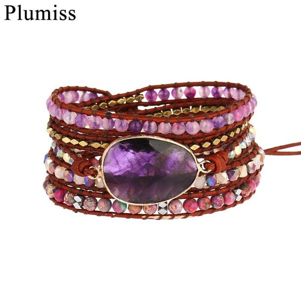 tennis plumiss natural stone bracelet woman 5times strand amethysts hematite crystal bohemian bracelets femme jewelry gift drop, Golden;silver
tennis plumiss natural stone bracelet woman 5times strand amethysts hematite crystal bohemian bracelets femme jewelry gift drop, Golden;silver