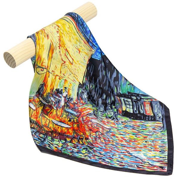 natural silk scarf women bandana female painting hair scarf for women cafe terrace at night silk headband women's square, Blue;gray
natural silk scarf women bandana female painting hair scarf for women cafe terrace at night silk headband women's square, Blue;gray