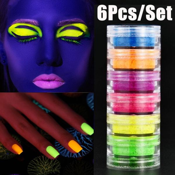 makeup fluorescent neon pigment eye shadow nail makeup palette glow in dark 6 colors eye shadow glitter eyeshadow nail cosmetics 1 set=6pcs
makeup fluorescent neon pigment eye shadow nail makeup palette glow in dark 6 colors eye shadow glitter eyeshadow nail cosmetics 1 set=6pcs