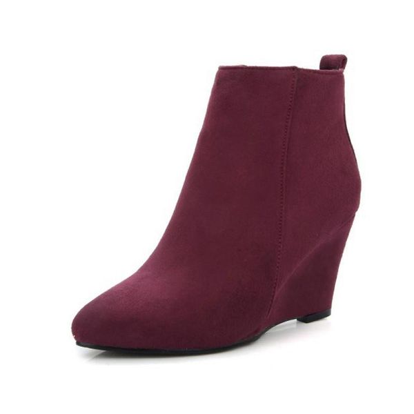 boots wedges women ankle high heels flock winter solid pointed toe shoes woman botas mujer plus size 34-43 xkd2028, Black
boots wedges women ankle high heels flock winter solid pointed toe shoes woman botas mujer plus size 34-43 xkd2028, Black