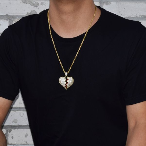 out solid broken heart necklace & pendant iced with tennis chain gold color bling cubic zircon men's hip hop jewelry for
out solid broken heart necklace & pendant iced with tennis chain gold color bling cubic zircon men's hip hop jewelry for