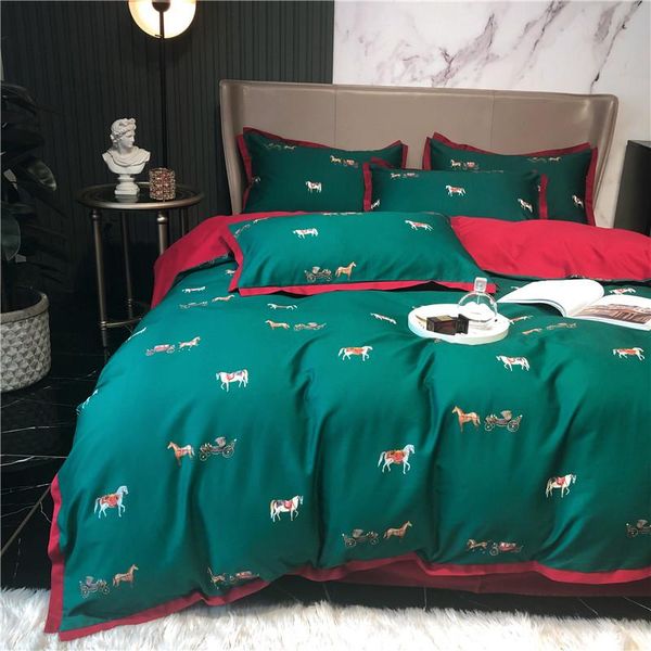 egyptian cotton bedsheet horse print duvet cover bed linen 4pcs green flat sheets  king size hometexitle for bedding room 
egyptian cotton bedsheet horse print duvet cover bed linen 4pcs green flat sheets  king size hometexitle for bedding room