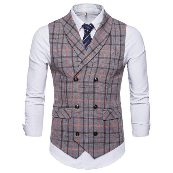 plaid dress vests for men slim fit mens suit vest male waistcoat gilet homme casual sleeveless formal business jacket, Black;white
plaid dress vests for men slim fit mens suit vest male waistcoat gilet homme casual sleeveless formal business jacket, Black;white