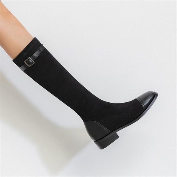 boots pxelena spring autumn knee high riding knight women 2021 low heels faux suede patchwork work daily casual shoes plus size, Black
boots pxelena spring autumn knee high riding knight women 2021 low heels faux suede patchwork work daily casual shoes plus size, Black