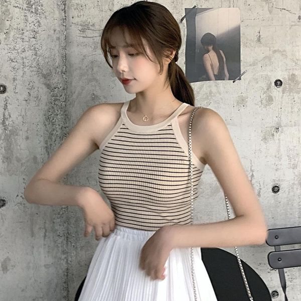 women's tanks & camis summer fashion girls stripe printing knit singlet korean lady design1, White
women's tanks & camis summer fashion girls stripe printing knit singlet korean lady design1, White