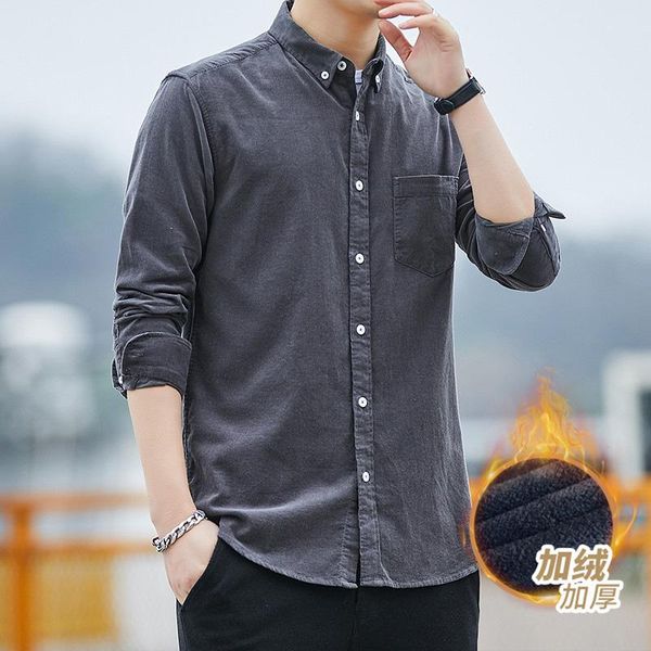 men's casual shirts winter shirt corduroy plush cotton solid color coat versatile thick, White;black
men's casual shirts winter shirt corduroy plush cotton solid color coat versatile thick, White;black