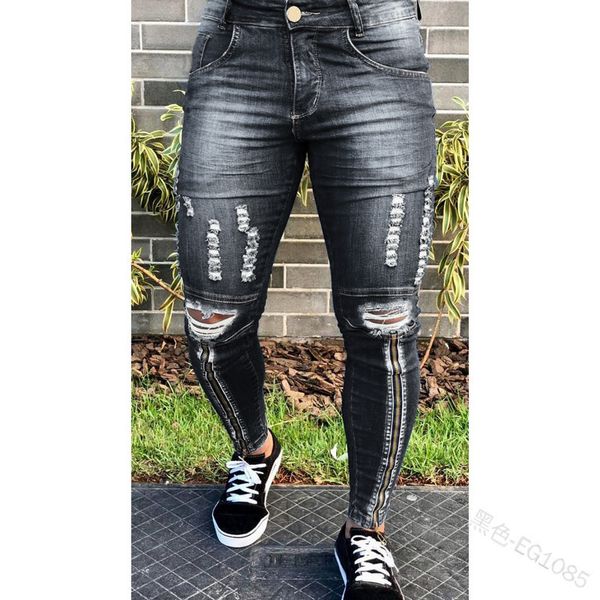 wepbel men's slim jeans casual fashion patchwork holes zip mid waist denim full length pencil pants, Blue
wepbel men's slim jeans casual fashion patchwork holes zip mid waist denim full length pencil pants, Blue