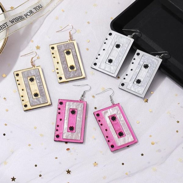 new creative geometric acrylic cassette earring exaggerated funny retro tape earrings for women fashion club party jewelry, Silver
new creative geometric acrylic cassette earring exaggerated funny retro tape earrings for women fashion club party jewelry, Silver