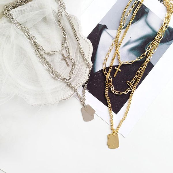 pendant necklaces 1pcs punk retro crossing chain necklace couple fashion geometric metal gift, Silver
pendant necklaces 1pcs punk retro crossing chain necklace couple fashion geometric metal gift, Silver