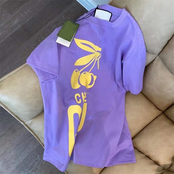 spring and summer new gu letters three cherry large print leisure aging round neck short sleeve t-shirt women's foreign style, White
spring and summer new gu letters three cherry large print leisure aging round neck short sleeve t-shirt women's foreign style, White