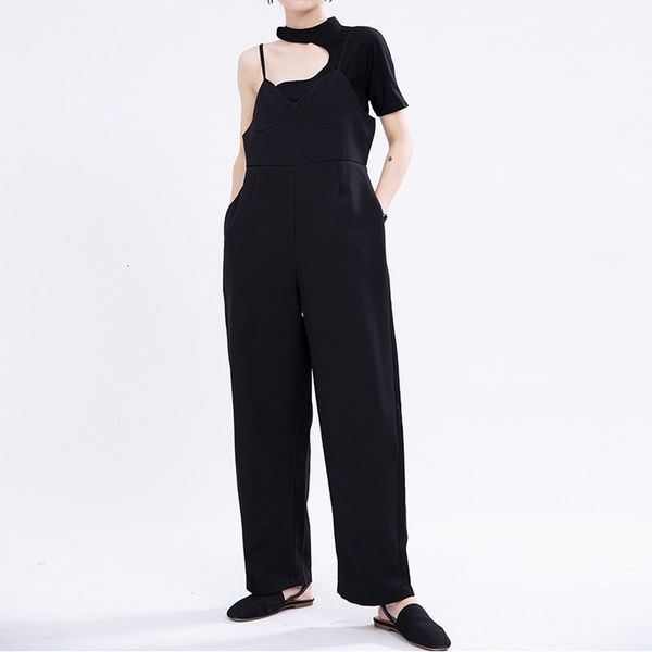 2021 new high waist monkey pants for polyester women total length spring and summer lazy black straight belt casual explosion lbe8, Black;white
2021 new high waist monkey pants for polyester women total length spring and summer lazy black straight belt casual explosion lbe8, Black;white