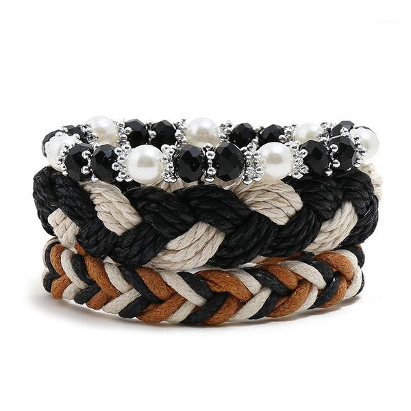 3pcs/set boho punk wax string braided bracelet for women friendship handmade chic girl fashion pulsera femme jewelry1, Golden;silver
3pcs/set boho punk wax string braided bracelet for women friendship handmade chic girl fashion pulsera femme jewelry1, Golden;silver