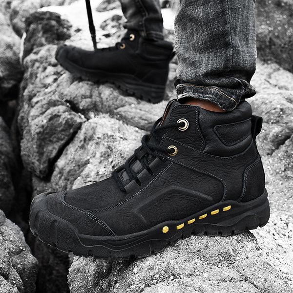 fashion men lace up genuine leather ankle outdoor fur motorcycle boots winter shoes, Black
fashion men lace up genuine leather ankle outdoor fur motorcycle boots winter shoes, Black