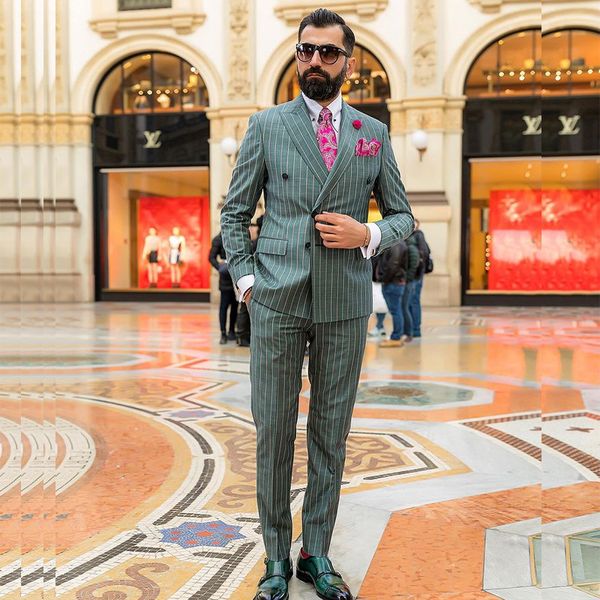 popular green pinstripe mens tuxedos slim fit double breasted 2 pieces business prom wear custom made groomsmen blazer, Black;gray
popular green pinstripe mens tuxedos slim fit double breasted 2 pieces business prom wear custom made groomsmen blazer, Black;gray