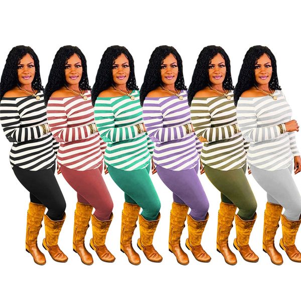 women tracksuit pullover sweater trousers outfit striped two piece clothing set designers t shirts sweater legging pants suit e122211, Gray
women tracksuit pullover sweater trousers outfit striped two piece clothing set designers t shirts sweater legging pants suit e122211, Gray