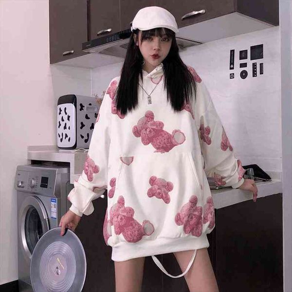 sweatshirts korea style bear print women hoodies kawaii hooded pink white sweatshirt hooded harajuku long sleeve sweet pullovers, Black
sweatshirts korea style bear print women hoodies kawaii hooded pink white sweatshirt hooded harajuku long sleeve sweet pullovers, Black