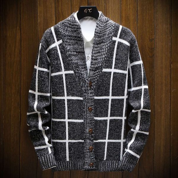 t-shirt men's cardigan coat trend korean slim plaid sweater for autumn and winter, Black
t-shirt men's cardigan coat trend korean slim plaid sweater for autumn and winter, Black