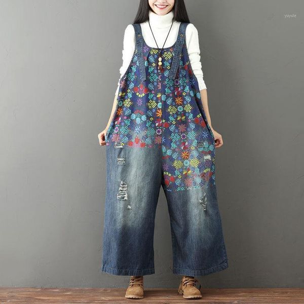 johnature women denim jumpsuits print floral vintage 2020 new plus size women clothes casual quality hole wide leg jumpsuits1, Black;white
johnature women denim jumpsuits print floral vintage 2020 new plus size women clothes casual quality hole wide leg jumpsuits1, Black;white