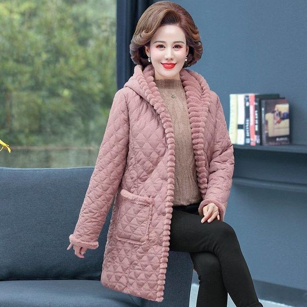 high-end parkas hooded cotton coats women middle-aged women's jacket winter plus velvet thick elegant mother cloths outwear, Black
high-end parkas hooded cotton coats women middle-aged women's jacket winter plus velvet thick elegant mother cloths outwear, Black