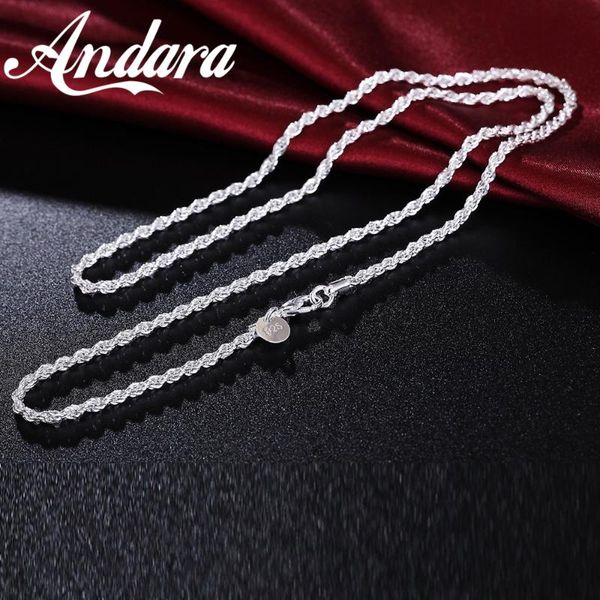 925 sterling silver necklace fashion twisted rope twist necklace men and women jewelry multi-size 3mm16''18''20'�
925 sterling silver necklace fashion twisted rope twist necklace men and women jewelry multi-size 3mm16''18''20'�