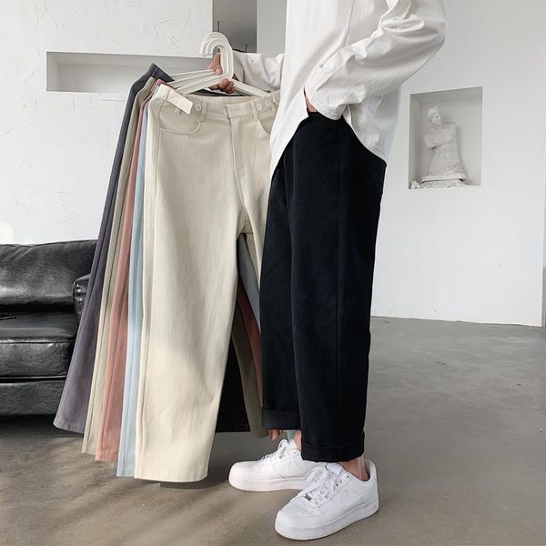 mens casual pants spring new solid color washed straight wide leg casual pants youth personality fashion male clothing, Black
mens casual pants spring new solid color washed straight wide leg casual pants youth personality fashion male clothing, Black
