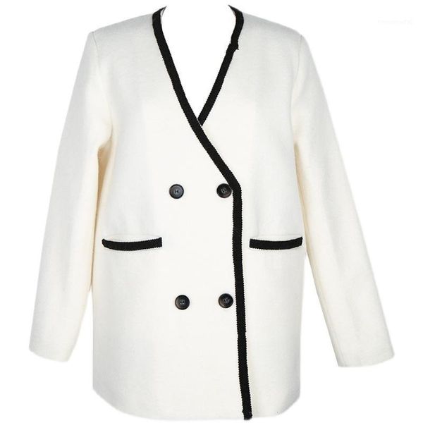 women's wool & blends getspring women woolen coats v-neck color matching winter coat black white vintage overcoat 2021 fashion1
women's wool & blends getspring women woolen coats v-neck color matching winter coat black white vintage overcoat 2021 fashion1