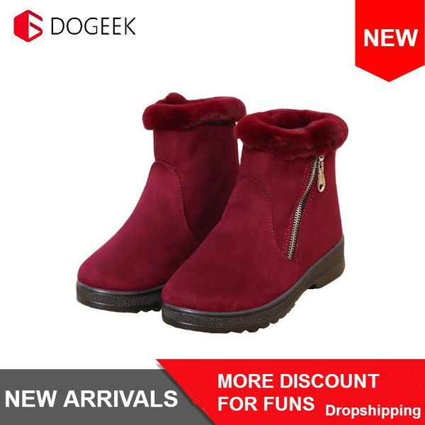 boots dogeek fashion winter shoes ankle women snow plush fur platform warm round toe female, Black
boots dogeek fashion winter shoes ankle women snow plush fur platform warm round toe female, Black