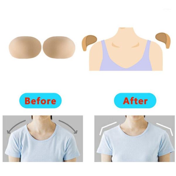 1 pair soft shoulder pads foam silicone padded shoulder padding push up pads adhesive enhancer1, Black;white
1 pair soft shoulder pads foam silicone padded shoulder padding push up pads adhesive enhancer1, Black;white