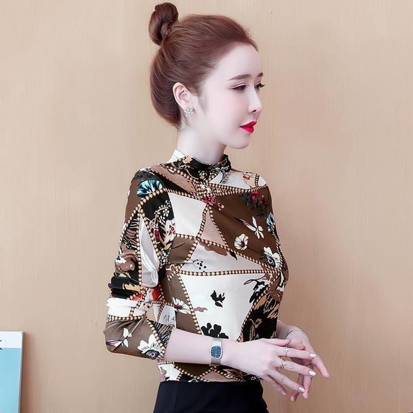 2021 autumn high-neck lower-neck female retro sleeve impression foreign fashion shirt thin yclw, Black;brown
2021 autumn high-neck lower-neck female retro sleeve impression foreign fashion shirt thin yclw, Black;brown