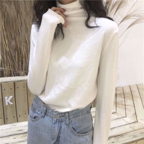 viphigh collar t-shirt sweater women wear and new style white base coat autumn winter loose long sleeve top, White;black
viphigh collar t-shirt sweater women wear and new style white base coat autumn winter loose long sleeve top, White;black