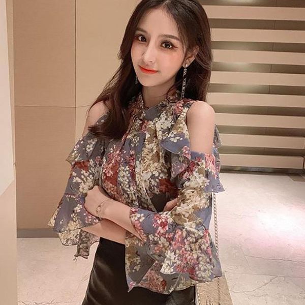 women's blouses & shirts off shoulder women spring summer style chiffon casual short flare sleeve flower printed blusas zz0457, White
women's blouses & shirts off shoulder women spring summer style chiffon casual short flare sleeve flower printed blusas zz0457, White