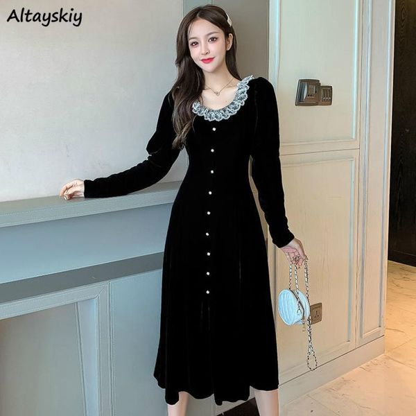 casual dresses dress womens long sleeve slim high waist autumn french ladies feminine lace patchwork single breasted mid-calf a-line vestido, Black;gray
casual dresses dress womens long sleeve slim high waist autumn french ladies feminine lace patchwork single breasted mid-calf a-line vestido, Black;gray