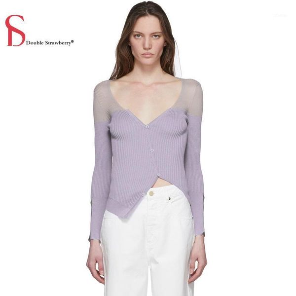 women's knits & tees double strawberry autumn see-through mesh stitching irregular knitted sweatwers cardigan women's slim bottomi, White
women's knits & tees double strawberry autumn see-through mesh stitching irregular knitted sweatwers cardigan women's slim bottomi, White