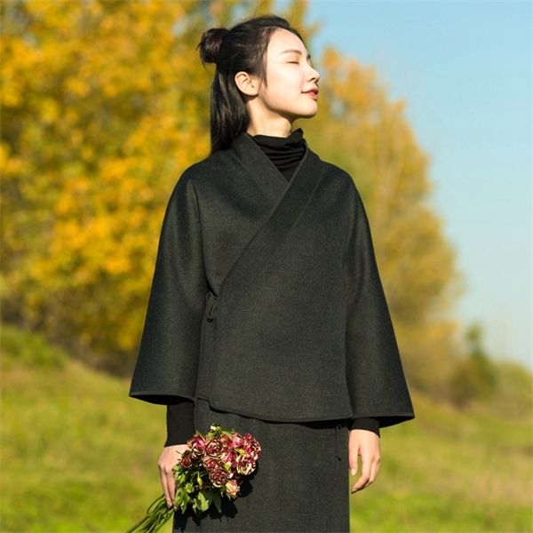 traditional stand collar v neck string tie woolen women coat, black navy blue soft touching wool skirt set wear y1120
traditional stand collar v neck string tie woolen women coat, black navy blue soft touching wool skirt set wear y1120