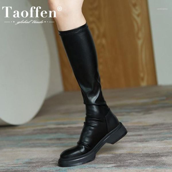 taoffen women knee high boots thick bottom real leather women long boots fashion cool winter shoes wen footwear size 34-391, Black
taoffen women knee high boots thick bottom real leather women long boots fashion cool winter shoes wen footwear size 34-391, Black
